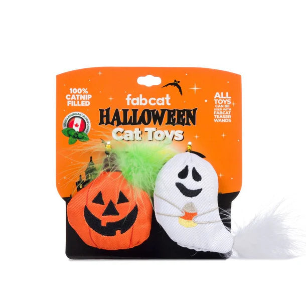 fab cat pumpkin and ghost