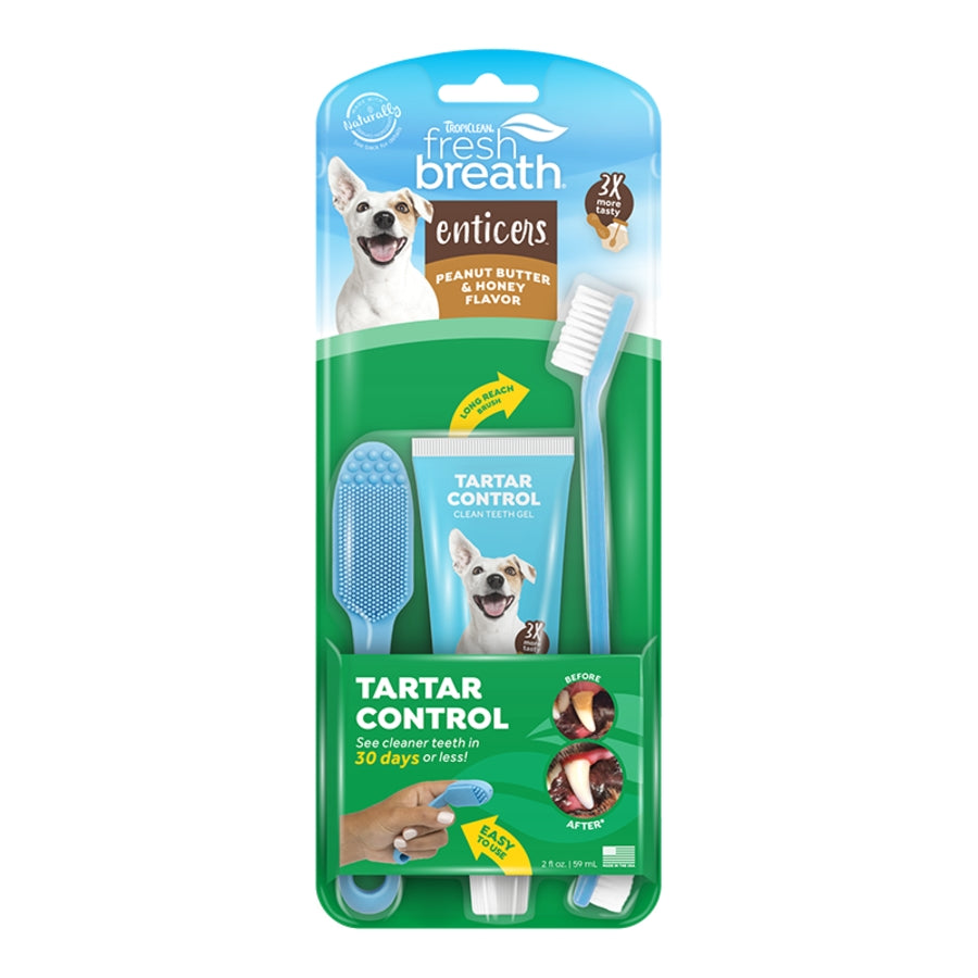 TropiClean TROPICLEAN FRESH BREATH DOG ENTICERS KIT PEANUT BUTTER & HONEY 2OZ