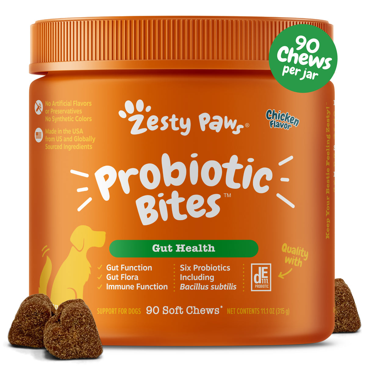 Zesty probiotic bites chicken flavor