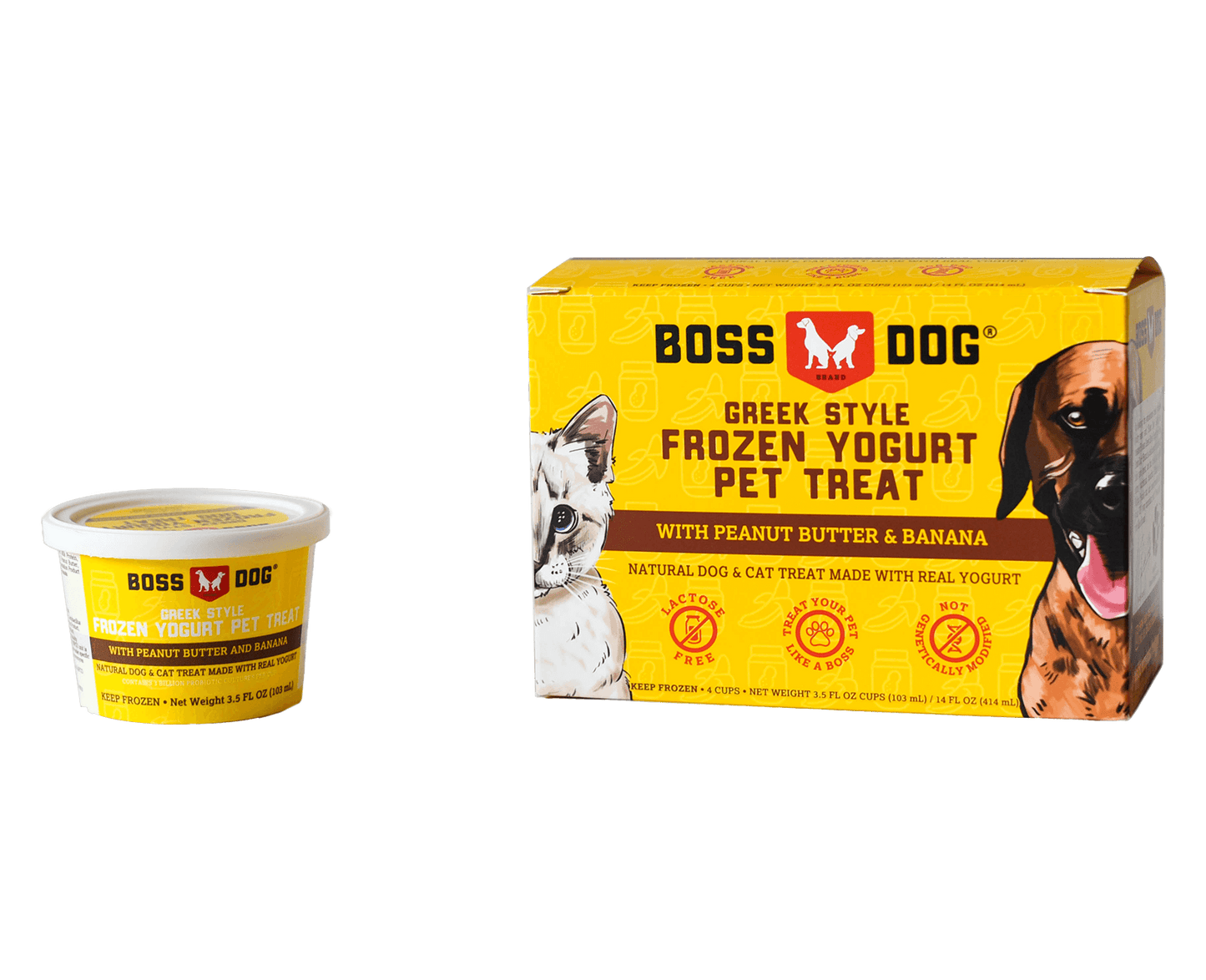 GREEK STYLE FROZEN YOGURT PET TREAT- For CATS & DOGS 3.5 oz