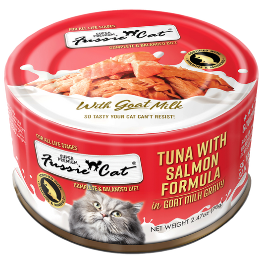 Fussie Cat Super Premium Tuna with Salmon in Goat Milk Gravy