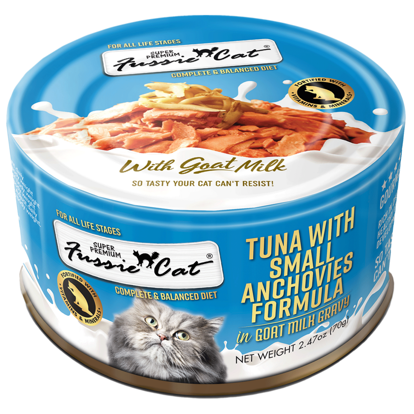 Fussie Cat Super Premium Tuna with Small Anchovies in Goat Milk Gravy