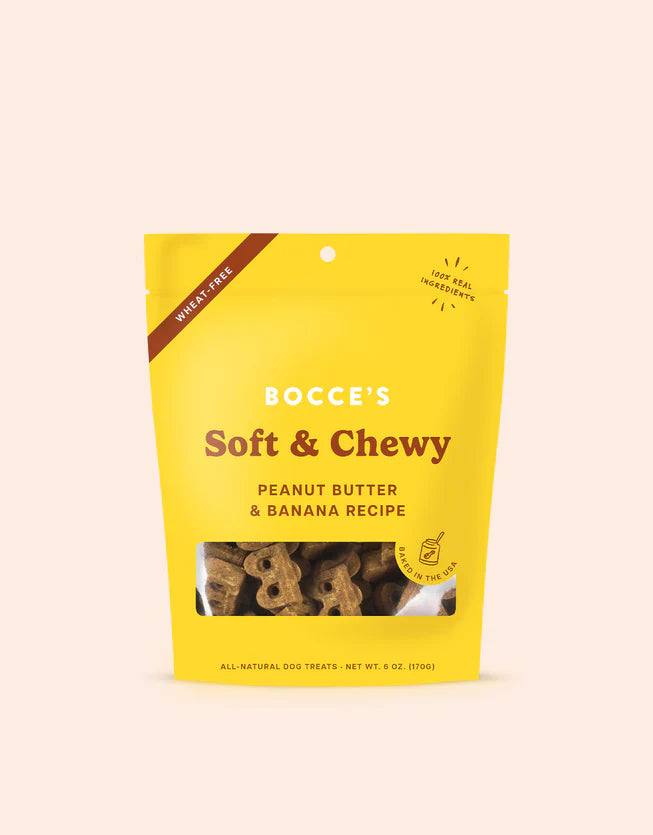 bocce peanut and banana soft and chewy treats
