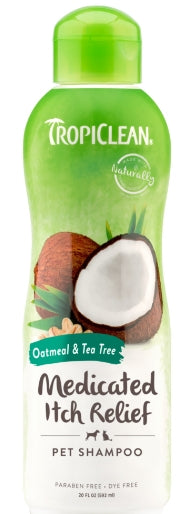 TropiClean Oatmeal & Tea Tree Medicated Itch Relief Dog & Cat Shampoo