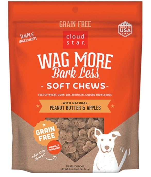 WAGMORE DOG GRAIN FREE SOFT & CHEWY PEANUT BUTTER & APPLE