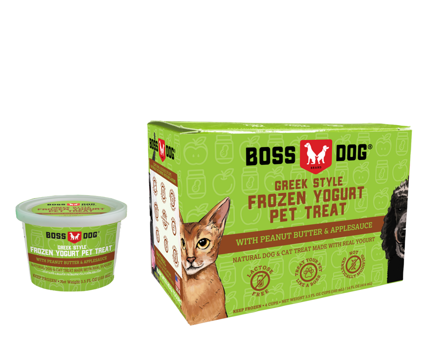 GREEK STYLE FROZEN YOGURT PET TREAT- For CATS & DOGS 3.5 oz