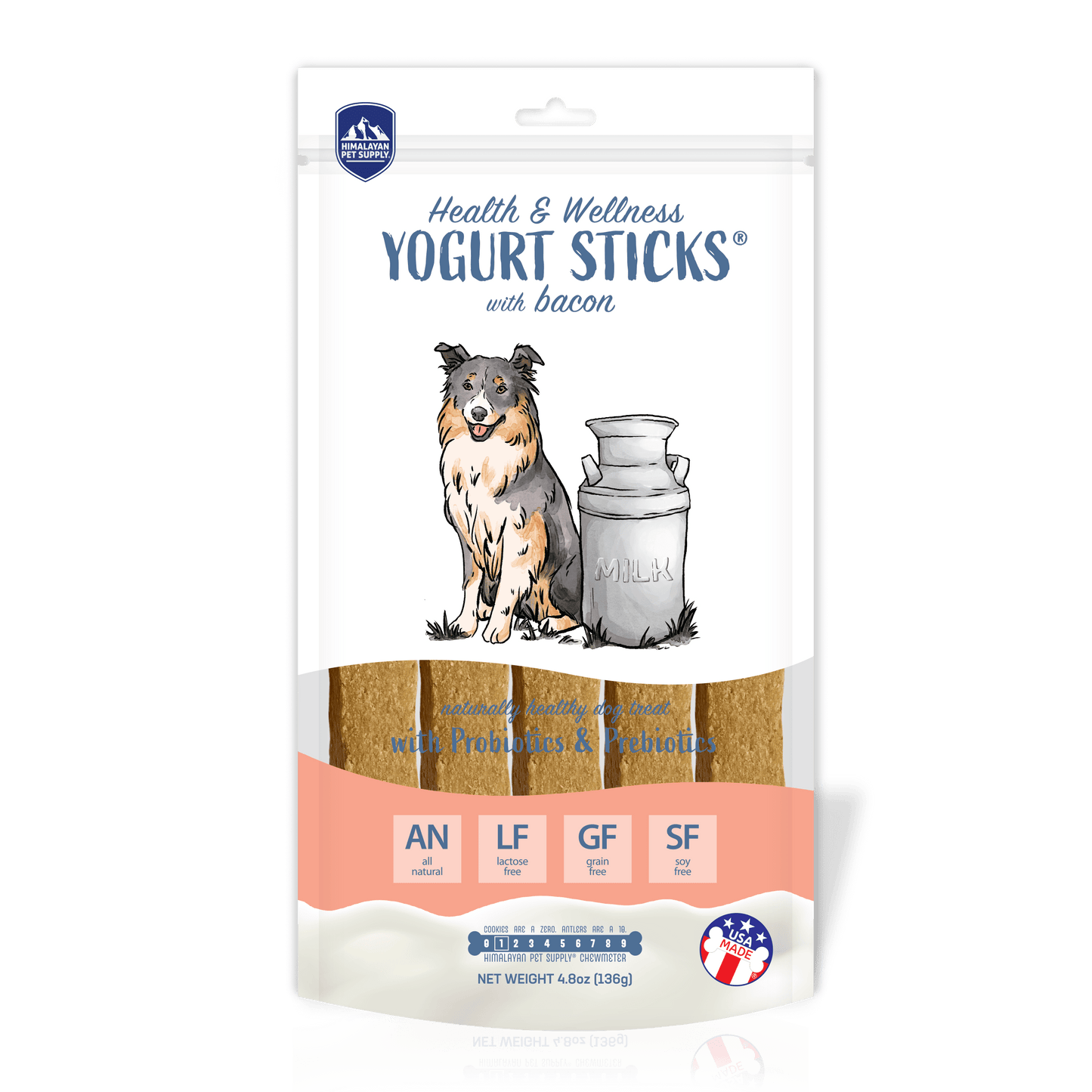 Himalayan Yogurt Sticks Bacon Chews - For Dogs 4.8 oz