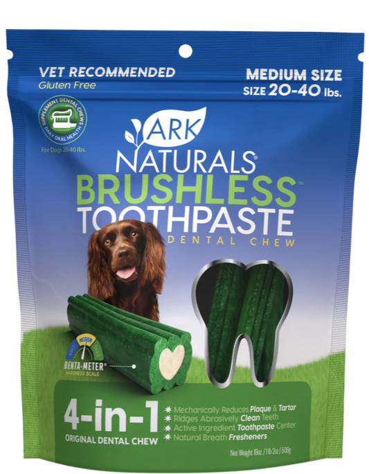 Ark Naturals BREATH-LESS Brushless-Toothpaste Medium Dog Treats