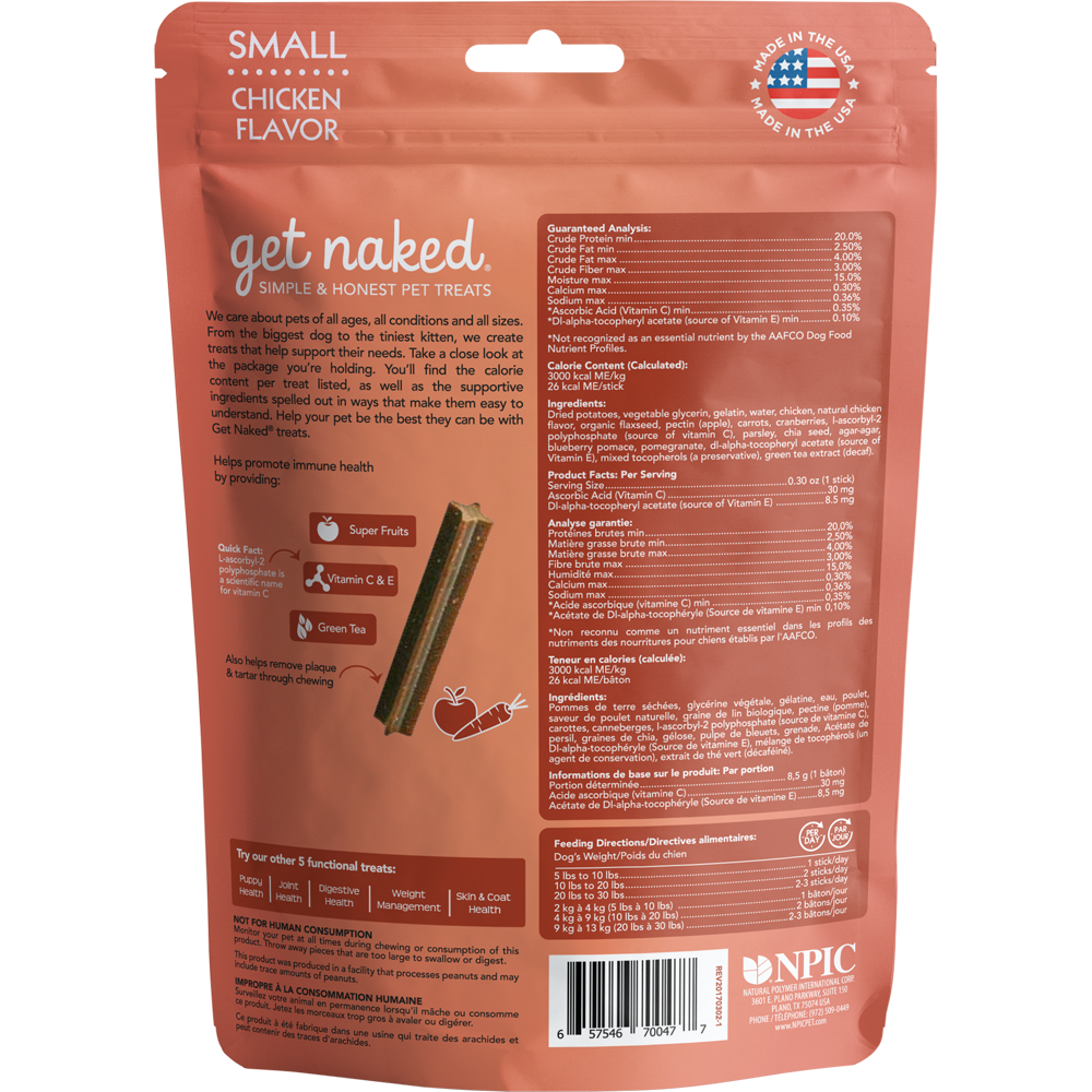 N-Bone Get Naked Grain Free Super Antioxidant Chicken Dental Dog Treats