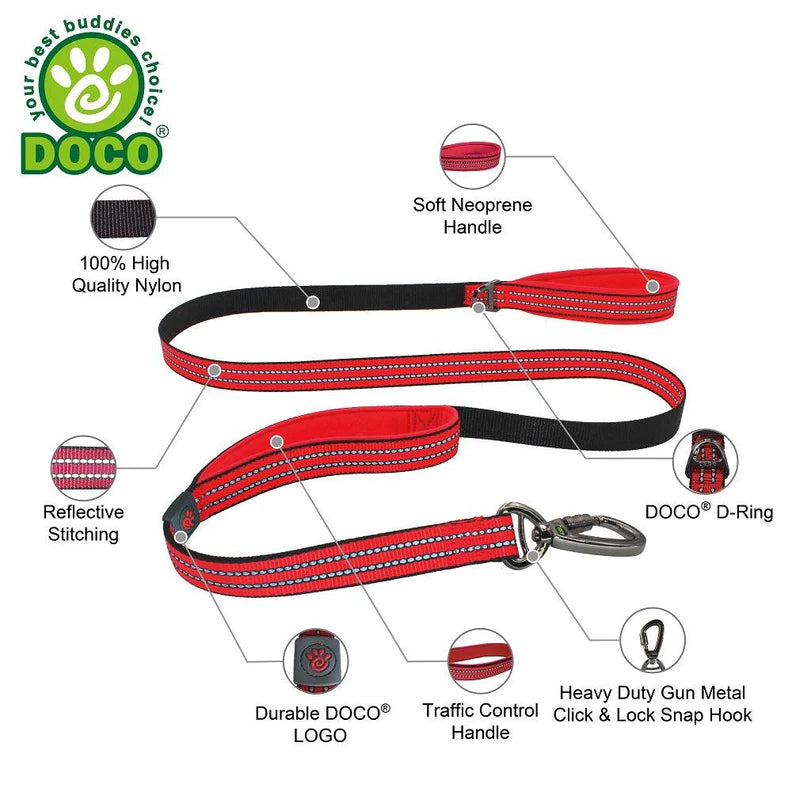 DOCO Vario Double Handle Leash w Neoprene