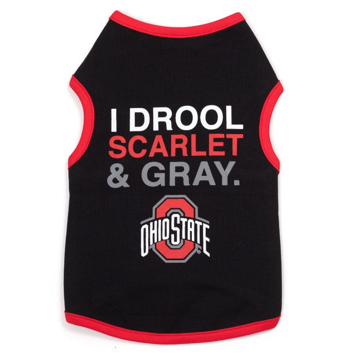 Ohio State I Drool Scarlet & Gray Dog Apparel