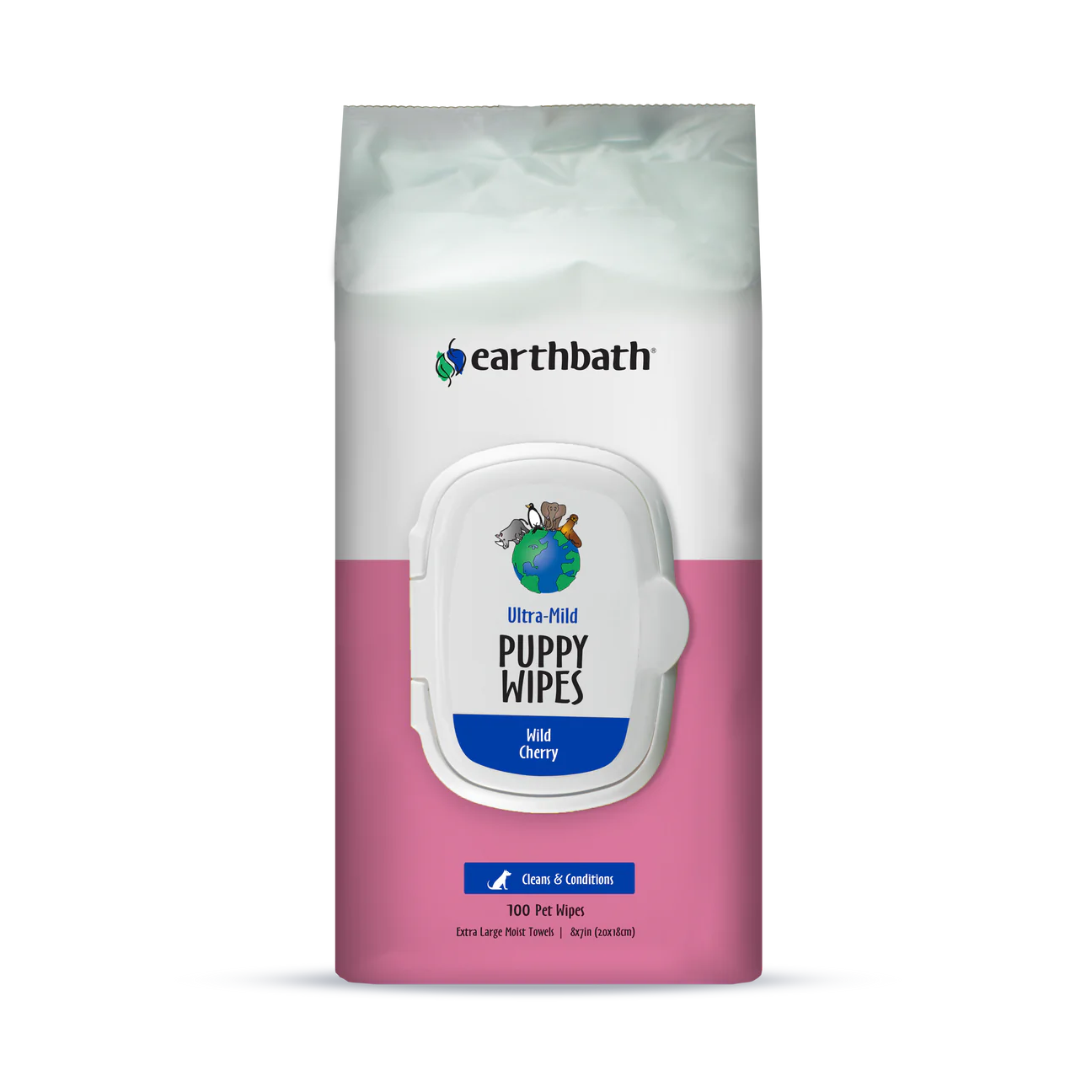 Earthbath Ultra-Mild Wild Cherry Grooming Wipes for Puppies
