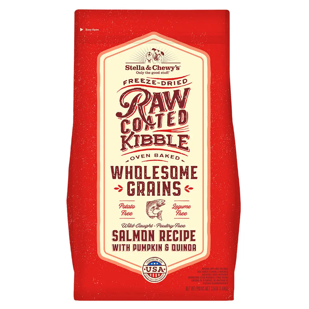 Stella & Chewy's Salmon Recipe with Pumpkin & Quinoa Raw Coated Kibble Wholesome Grains 3.5#