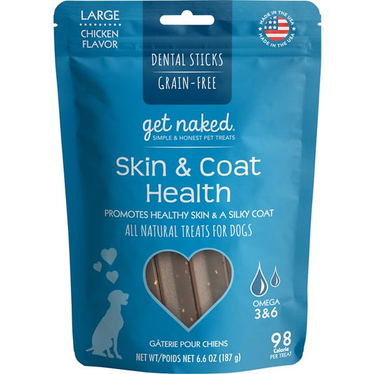 N-Bone Get Naked Grain Free Skin & Coat Health Dental Chew Dog Treats