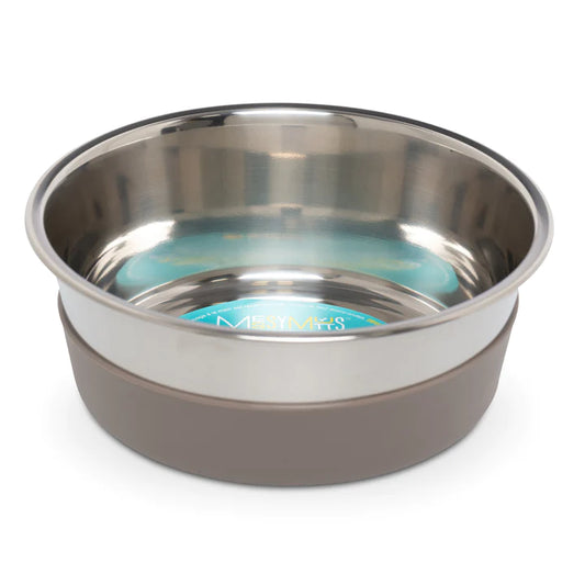 Heavy Gauge Stainless Steel Dog Bowl with Non-Slip Removable Silicone Base, Large, 4.5 Cups