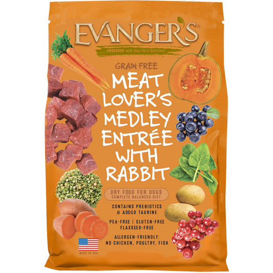 evangers meat lovers medley entree with rabbit