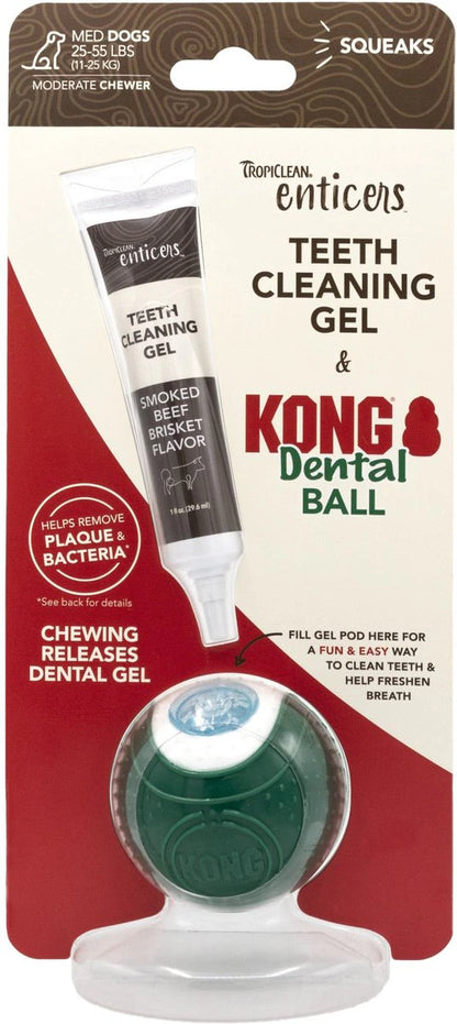 Tropiclean dog enticers dental ball beef brisket flavored