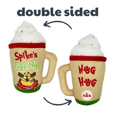 Huxley and Kent spikes egg nog dog toy