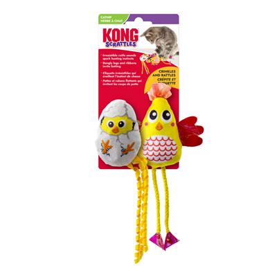 kong scrattle chicken cat toy