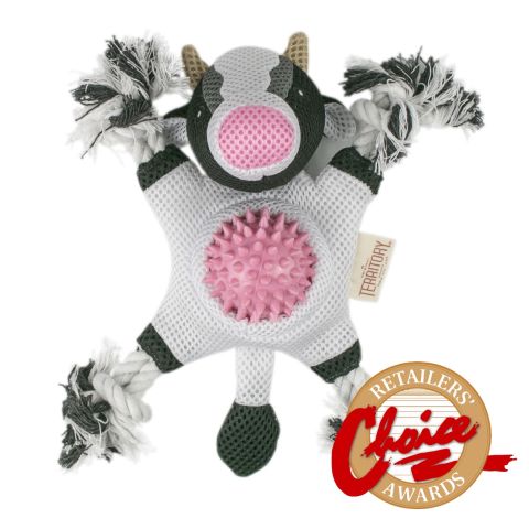 territory cow 2 in 1 dog toy