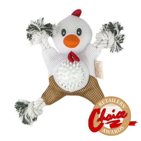territory chicken 20in 1 chew tug dog toy