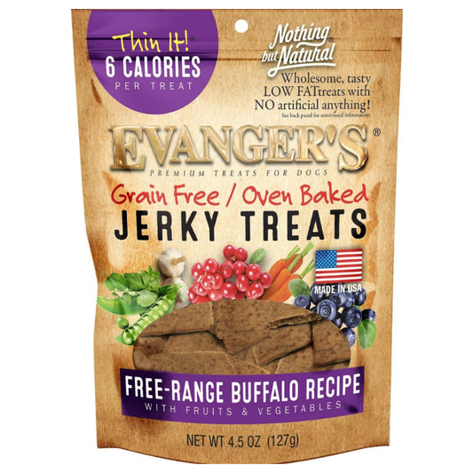 Evanger grain free buffalo with fruits and veggies jerky treats