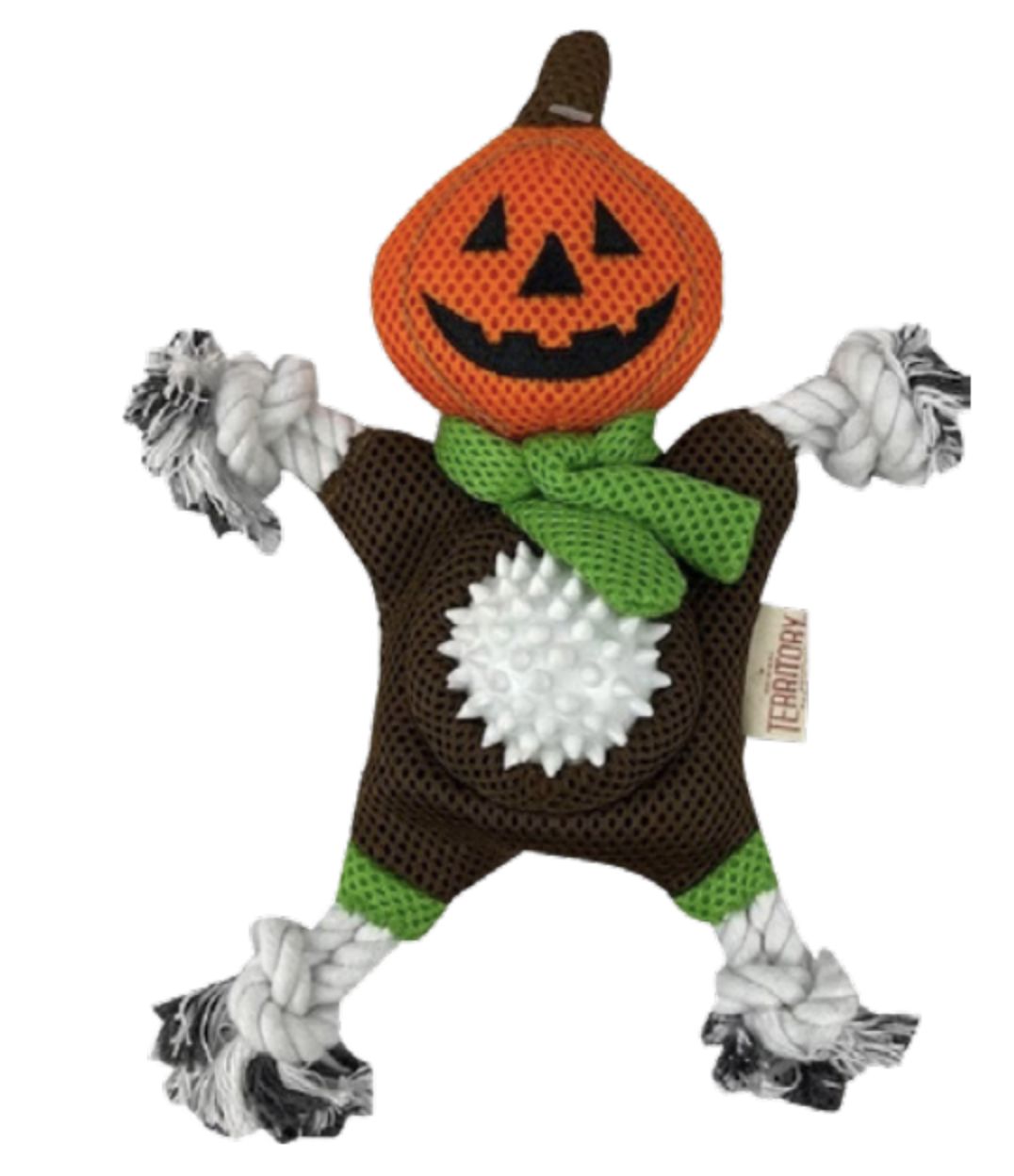 territory 2 in 1 halloween pumpkin head dog toy