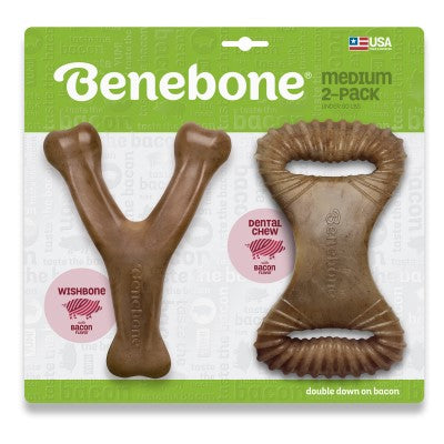 Benebone med 2 pack bacon dental and wishbone