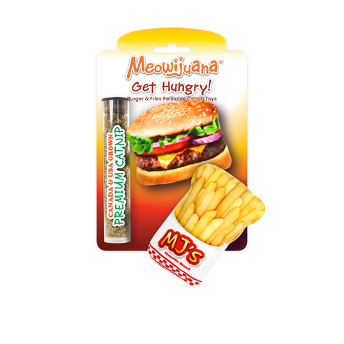 Meowijuana get hungry burger and fries cat toys 2 pack