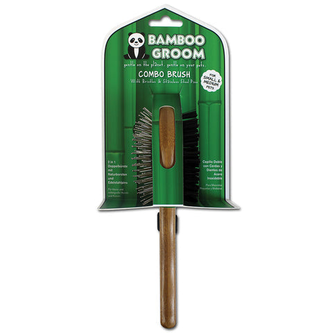 Bamboo groom brush with bristles