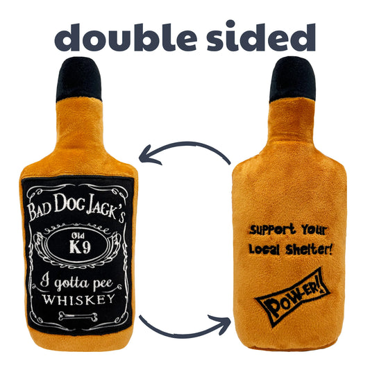 Huxley and Kent bad dog jacks whiskey plush toy