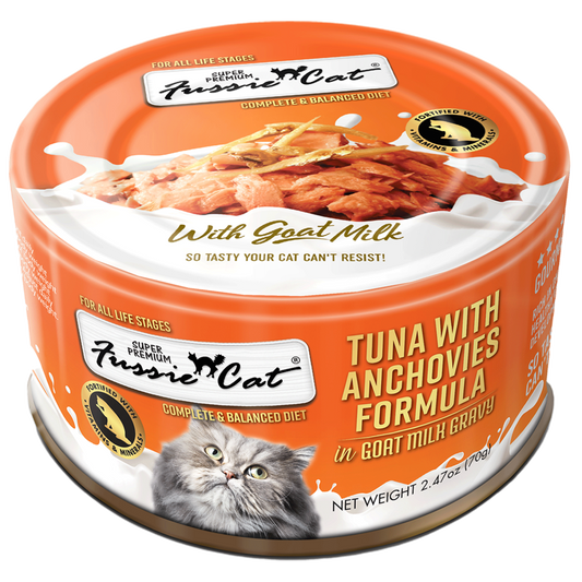 Fussie Cat Super Premium Tuna with Anchovies in Goat Milk Gravy