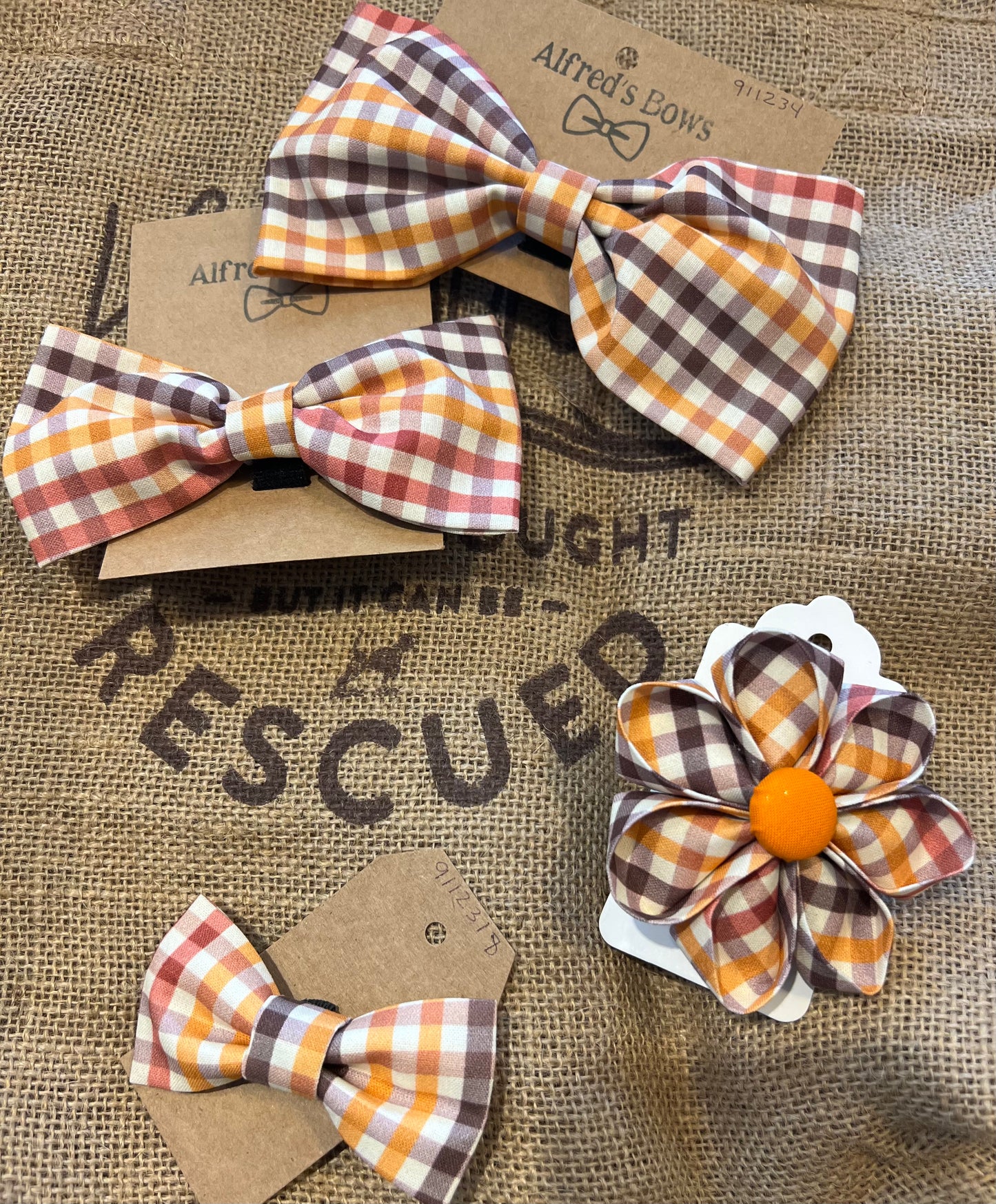 Alfred's Bows "Fall Gingham" Tiny Bow