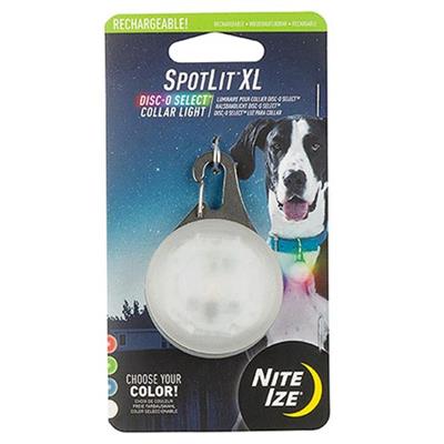 Nite ize spotlit rechargeable collar light disco select xl