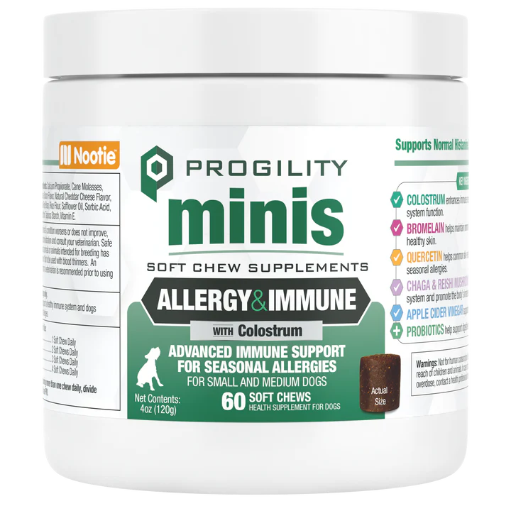 Nootie Progility Allergy & Immune Soft Chew Supplements for Dogs for Seasonal Allergy Support