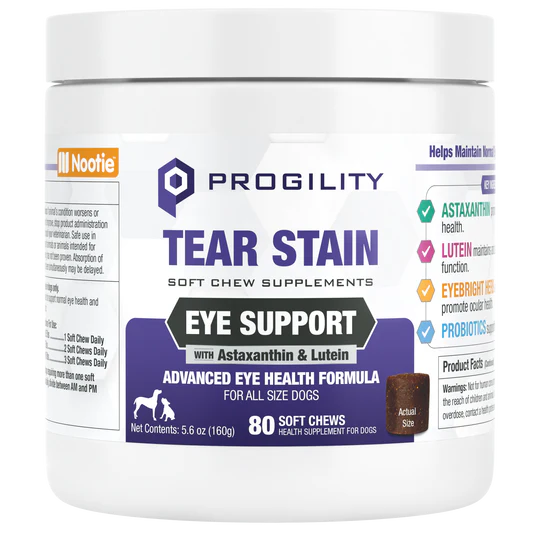 Progility Tear Stain Eye Support Soft Chew Supplement for Dogs
