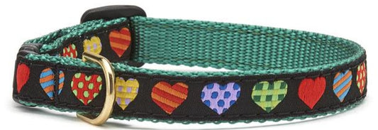 Up Country Colorful Hearts Cat Collar