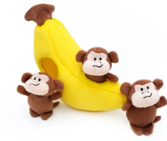 Zippy Burrow Dog Toy Monkey N Banana