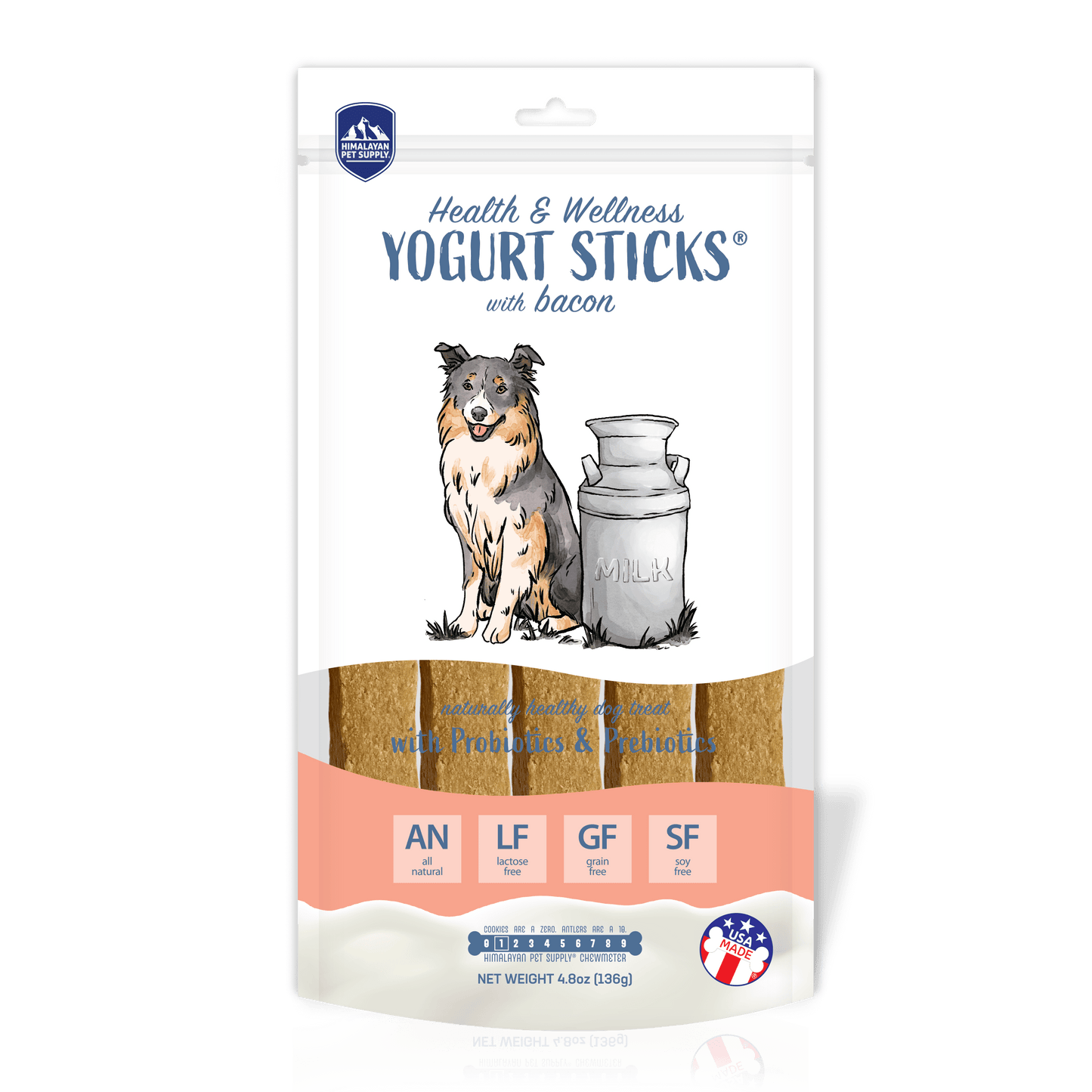 Yogurt Sticks Bacon Chews - For Dogs 4.8 oz