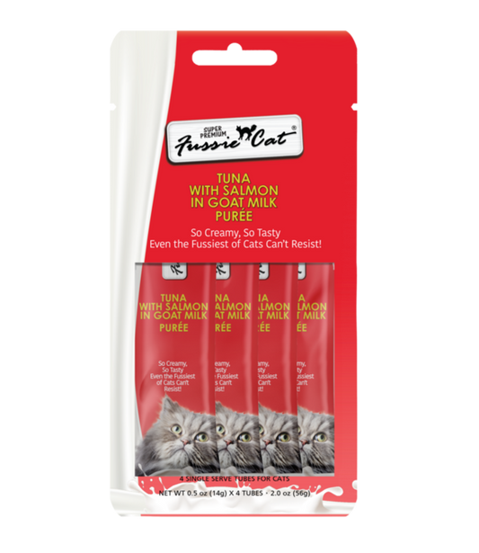 fussie cat gf puree tuna salmon goat milk