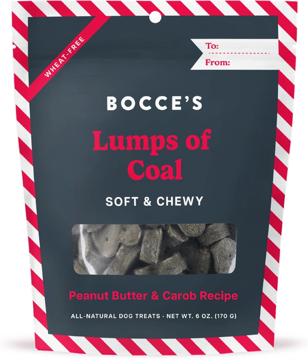 Bocce bakery lump of coal dog treats