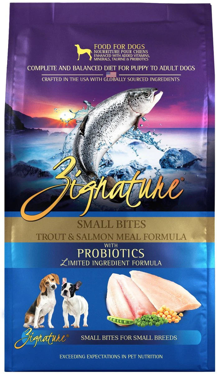 Zignature Trout & Salmon Meal Formula Dry Dog Food (SMALL BITES)