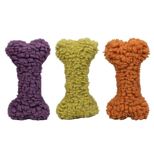 HuggleHounds 12" Fleece Bone Toys Assorted Fall Colors