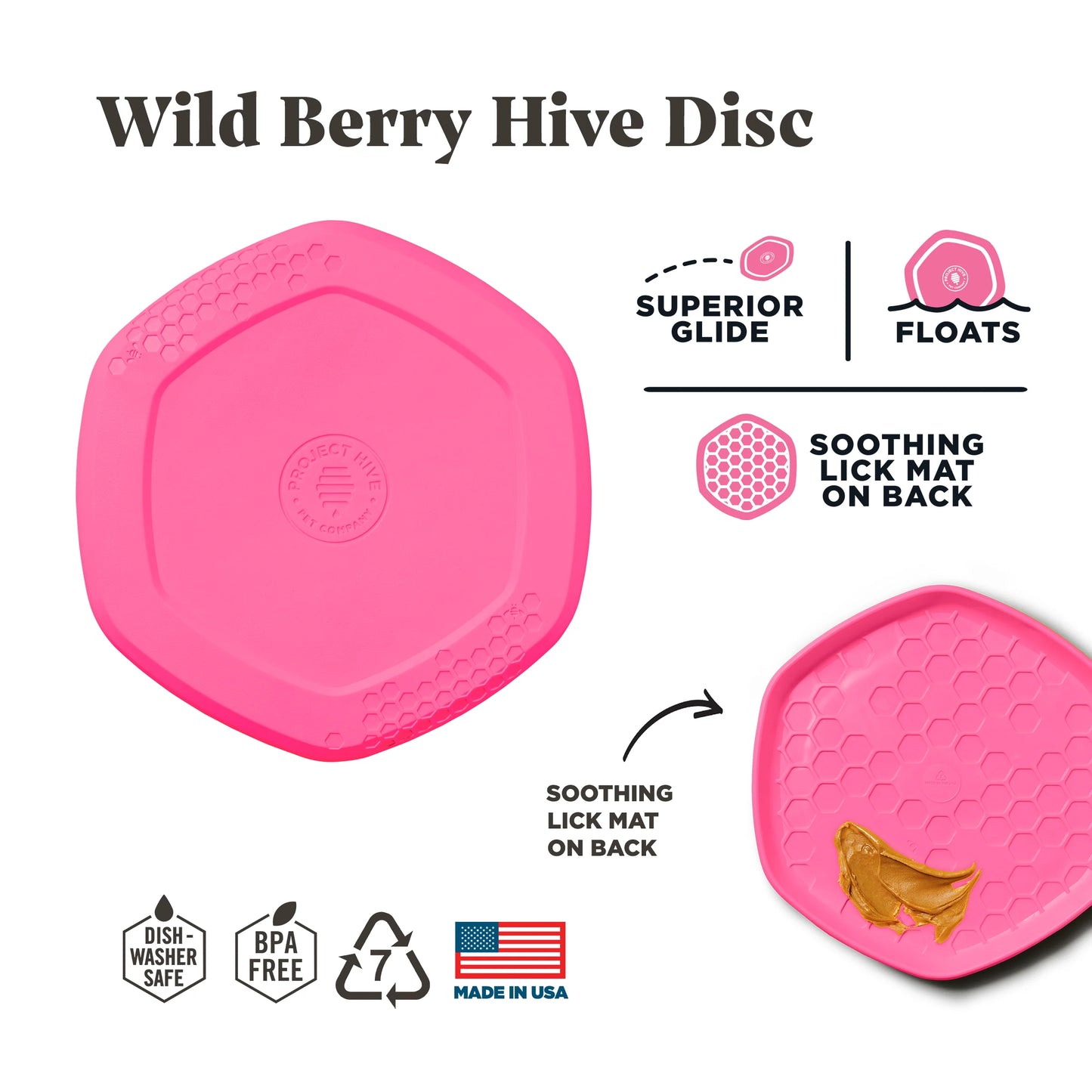 Project Hive   Hive Disc & Lick Mat - Wild Berry Scent