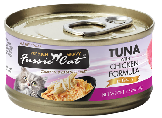 NEW Fussie Cat Tuna with Chicken in Gravy 2.8oz