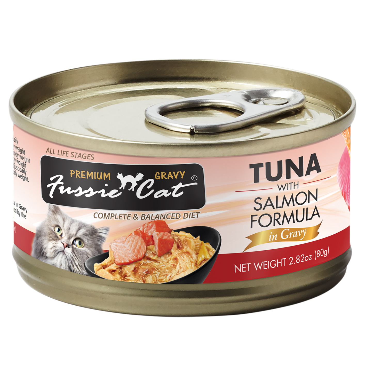 NEW Fussie Cat Tuna with Salmon in Gravy 2.8oz