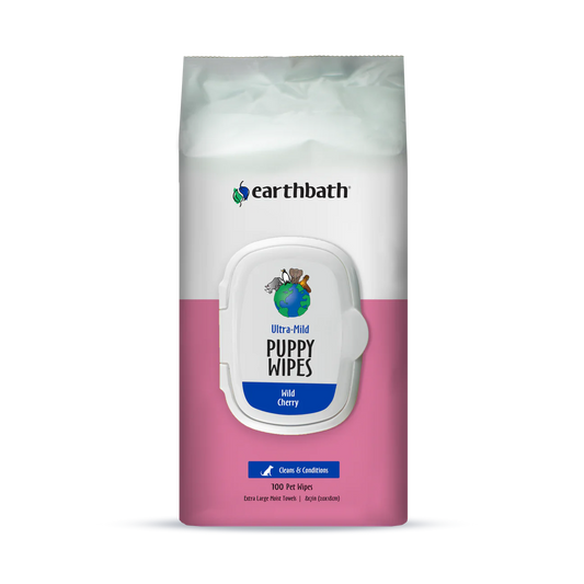 Earthbath Ultra-Mild Wild Cherry Grooming Wipes for Puppies