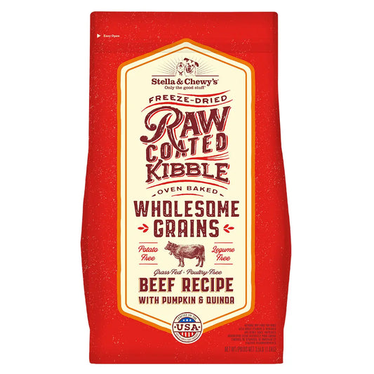 Stella & Chewy's Beef Recipe with Pumpkin & Quinoa Raw Coated Kibble Wholesome Grains 3.5#