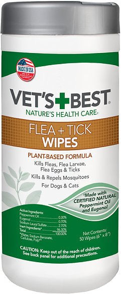 VET'S+BEST Flea + Tick Wipes