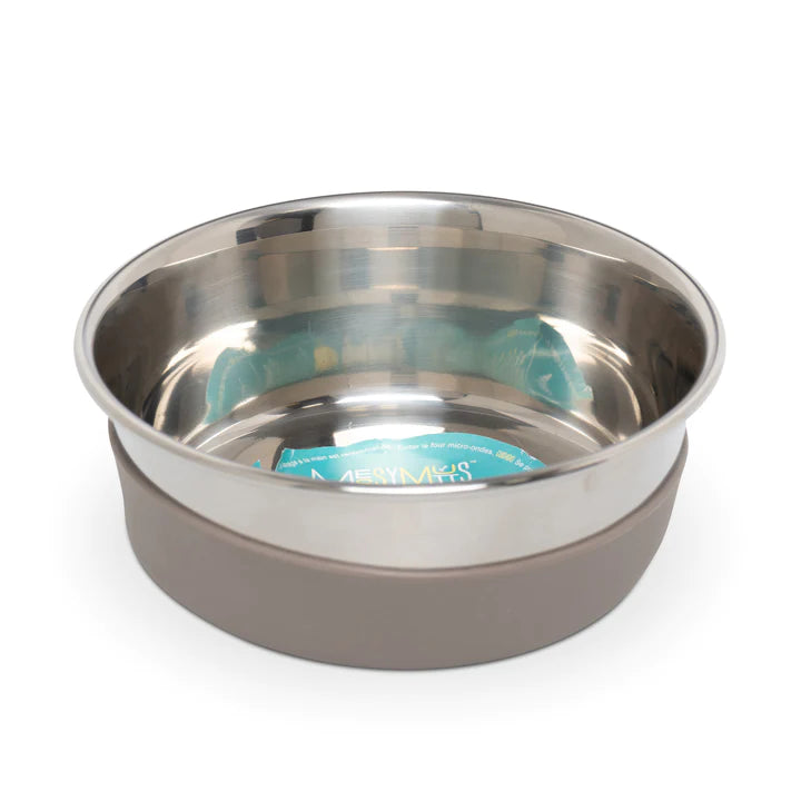 Heavy Gauge Stainless Steel Dog Bowl with Non-Slip Removable Silicone Base, Medium, 2.5 Cups